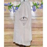 None Another Love Ladies Beige Blouse Top Size L Shiny Slinky Neutral Career Casual Photo 3