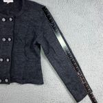 CAbi  100% Wool Cardigan Sweater Women Medium Double Breasted Charcoal Gray Photo 5