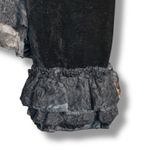 Hearts And Roses Black Velvet Gothic Military Jacket Lace Up Corset Back Sheer 8 Photo 7