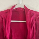 L.L.Bean Cardigan Pink Pleated Pin Tuck Tie Front Open Long Sleeves Sz L EUC Photo 2