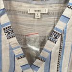 Anthropologie Mine for  Blue and White V-Neck Sleeveless Blouse button back Photo 1