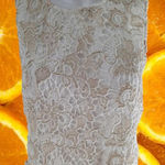 Forever 21  White and‎ Tan Crochet Mini Dress Size Medium Photo 0