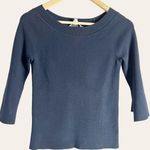 LK Bennett L.K. Bennett Navy Blue 3/4 Flared Bell Sleeve Pullover Sweater Top Sz XS Photo 0