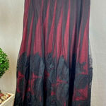 Nic+Zoe  Black & Red Tulle Floral Embroidered A Line Midi Skirt 10 Photo 0