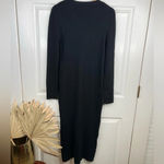 Caslon Women's Long Black Ribbed V-Neck Cardigan Midi Sweater Dress Size S Photo 1