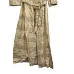 Vintage Handmade Brocade Duster Robe Gold Metallic Jacquard Belted Long Coat M Size M Photo 7