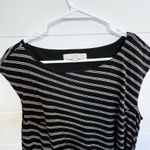 Ann Taylor LOFT  Striped Dress Women Sz LP Sleeveless Lined Black Grey Stripe Photo 6