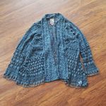 Johnny Was  Blue Chic Trendy Floral Crochet Knit Boho Feminine Cardigan Size M Photo 1