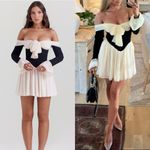 House Of CB Alana Black and Cream Long Sleeve Dress Photo 2