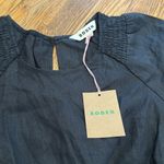 NWT Boden linen Black Puff Sleeve detail mini Dress smocked size 6 TALL Photo 5