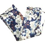 Uniq Size Small S Floral Blue Flower Pants Wide Leg NWT NEW Trendy Boho Photo 0