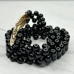 Black Beaded Stretch Belt Feather Buckle Boho Style One Size (OS) ✨ Photo 2