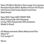 Vix Paula Hermanny New VIX Bikini Bottom Size Large Vix Lowana Mustard Giulia Bikini Bottom Floral  Photo 1