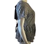 SheIn checkered bow split back peplum top Photo 6