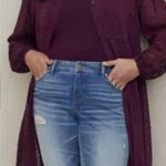 Torrid  Sz 0 Elegant Plum Lace-Trimmed Kimono NWOT Photo 0