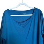 Athleta Top Womens Medium Teal Blue Drop Shoulder Stretch Long Sleeve Blouse Photo 1