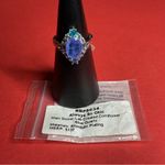 Bomb Party RBP8634 “Always So Chic” Lab Created Quartz on Rhodium Sz 9 Ring NWT Blue Photo 3