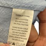 Hill House Ellie Nap Dress Women’s Large Light Blue Glitter Check Ruffle Sleeves Photo 6