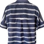 Lafayette 148  Silk Blend Striped Hi Low Blouse Photo 8