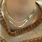 Boutique NEW Unisex‎ 2mm Gold Filled Layering Herringbone Chain Necklace 18-20” Photo 4