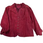 LAL Live A Little Suede Button Front Blazer Jacket‎ Burgundy Women's Red Size XL Photo 1