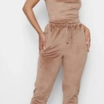 SKIMS  velvet joggers track pants Brown Women’s SIZE XL cozy‎ casual Photo 0