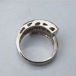 Charming Women's Silver CZ Ring With Wrap Around Design, Size 8 Photo 5