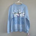 Sanrio NWT Hello Kitty Friends Snow Angel Crew Sweatshirt Woman’s M Baby Blue Photo 1