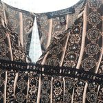 Wyld Hart Shift Dress Women’s M Black Beige Floral Boho Bell Sleeve Lined Size M Photo 1