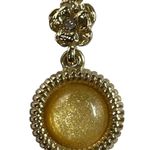 Round Yellow Citrine Dangle Earrings Fish Hook Backing u Photo 2