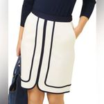 J. McLaughlin NWT  Marf Skirt Ivory and Navy Pencil Skirt size 0 Photo 2