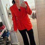 BOSS Women's Orange Red Tie Wasit Collared Jawana Blazer Jacket Size US 0 Photo 14