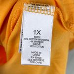 LOGO By Lori Goldstein  Cotton Modal & Poplin 3/4 Sleeve Top Size 1X Gold Yellow Photo 7