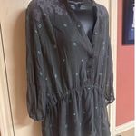 Mossimo Womens Gray Sheer Long Sleeve Tunic With Lace & Patterned Detail Size XL Photo 4