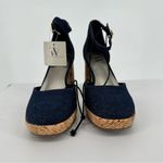 a.n.a Worthington Womens Panama Block Heel Ankle Strap Pumps in Dark Denim size 6.5 Photo 5