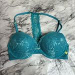 Victoria's Secret Victoria’s Secret Sexy Tee Lace Push-Up T-Back Bra front clasp 32C teal blue Photo 3