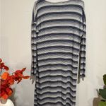 Ginger G  Navy and White Striped Long Sleeve Dress Photo 9