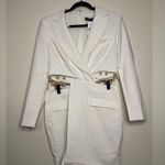 Lavish Lice Lavish Alice White Pearl Cut-Out Blazer Dress Size 10 Bridal Bachelorette NWT Photo 5