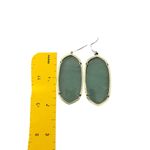 Kendra Scott  Elle Earrings Sea Green Chalcedony Dangle Drop Gold Tone 2"X1" Photo 4
