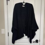 David & Young  Open Front Knit Cardigan Poncho Cape Women's One Size Black‎ Knit Photo 1