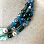Avon vintage South of France blue beaded triple strand necklace Photo 1
