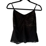Y2K Cookie Cami Black Lace Sheer Whimsigoth Lingerie Tank Top Large Photo 0