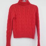 White + Warren 100% Cotton Ribbed Cable Knit Sweater Turtle Neck Photo 0