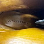 Lucky Brand  Ehllen Suede Black Leather Block Heel Ankle Booties Women's Size 9.5 Photo 4