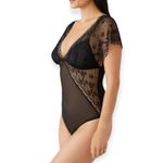 Wacoal  Black Lifted In Luxury Lace Thong Bodysuit  Black NEW Photo 10
