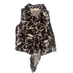 Rachel Zoe  Black Floral Print Tie Sleeveless Button Up Shirt & Wide Leg Pants Photo 1