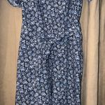 Loft Outlet Floral Blue Cropped Pants Jumpsuit Photo 1