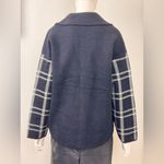 Magaschoni  Black and White Plaid Pea Coat Size Large Photo 6