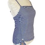 Kona Sol women's size small 4-6 navy blue and white stripe tankini swimsuit Photo 1
