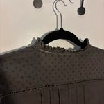 Quince  Textured Organic Cotton Peasant Blouse Charcoal M Photo 10